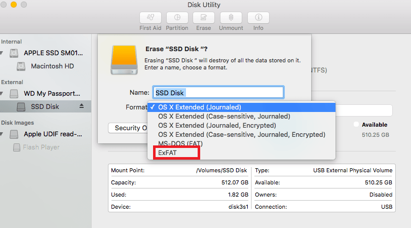 external hard drive format for mac